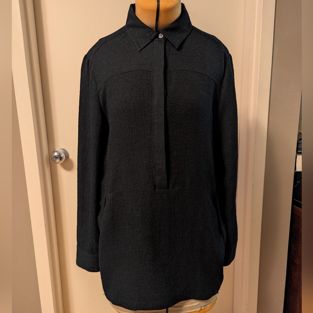 Quinn Charcoal Textured Silk Shirt